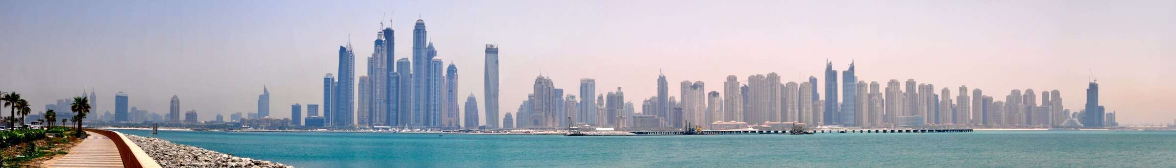 The Dubai Marina skyline seen across the water